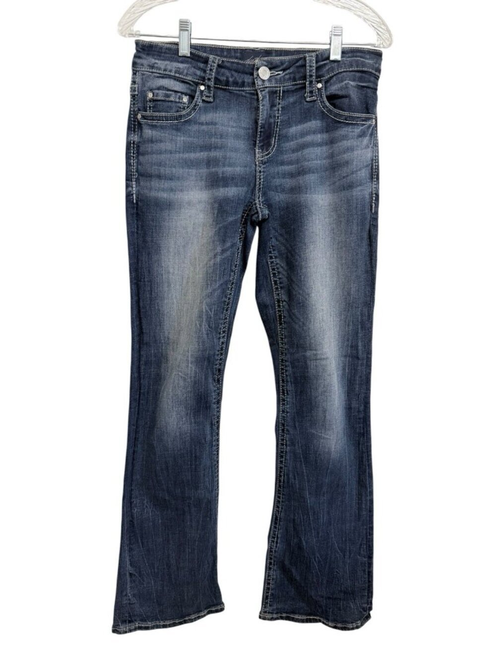 Daytrip Virgo Bootcut Jeans Medium Wash Blue Denim Size 26R  30x31 Festival